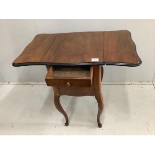 58 - A George III mahogany tray top commode, height 76cm. width 50cm, and a French walnut bedside table, ... 