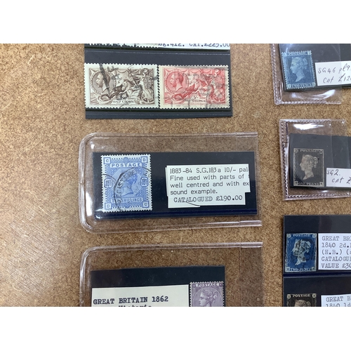 1034 - Nine stamps including Penny Blues and Penny Blacks