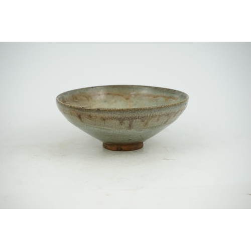 110 - A Chinese Jun ware purple splashed bowl, Song/Yuan dynasty, the conical shaped bowl with slightly ev... 