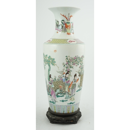 166 - A good Chinese famille rose Four Beauties baluster vase, late 19th century, finely painted with fo... 