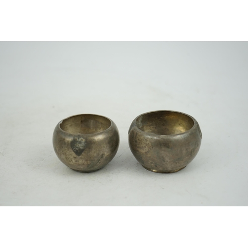 284 - Two silver aryballoi, lacking handles, Roman or Gandhara, c. late 1st century BC - early 1st century... 