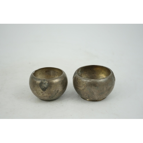 284 - Two silver aryballoi, lacking handles, Roman or Gandhara, c. late 1st century BC - early 1st century... 