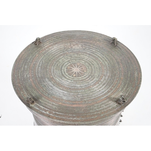 308 - A large Sino-Shan bronze rain drum, Shan States, East Burma, 19th century, the cast concentric ring ... 