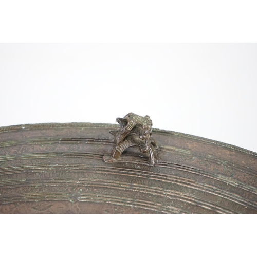 308 - A large Sino-Shan bronze rain drum, Shan States, East Burma, 19th century, the cast concentric ring ... 