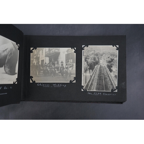 330 - Views of China, two early 20th century photograph albums, scenes of Hong Kong and Kowloon, largest a... 