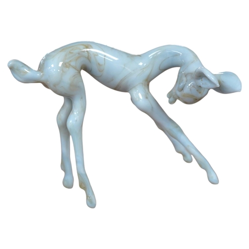 1422 - A group of collectables comprising an Istvan Komaromy blue glass foal, 11cm high, three 19th century... 