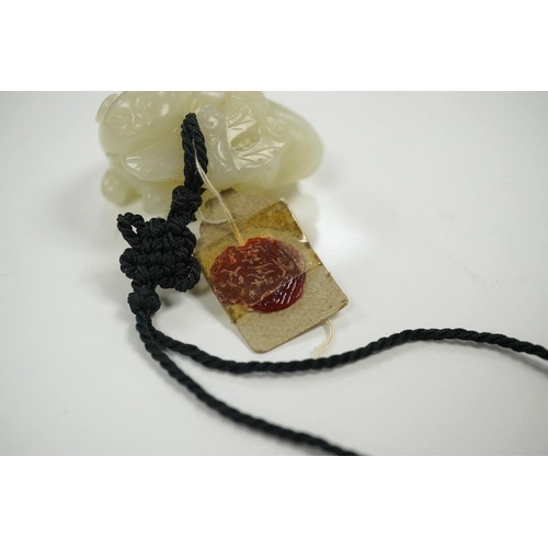 1441 - Two Chinese jade carvings, 18th/19th century including a pale jade example in the form of an animal ... 