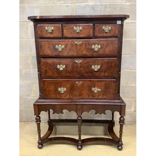 100 - An 18th century walnut chest on later stand, width 106cm, depth 56cm, height 159cm. Condition - fair... 