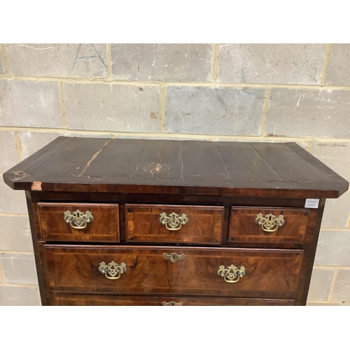 100 - An 18th century walnut chest on later stand, width 106cm, depth 56cm, height 159cm. Condition - fair... 