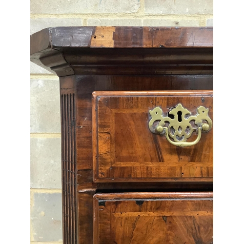 100 - An 18th century walnut chest on later stand, width 106cm, depth 56cm, height 159cm. Condition - fair... 