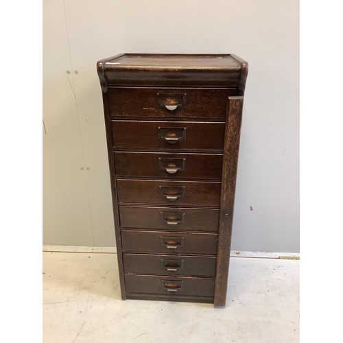 103 - A Globe Wernicke oak eight drawer filing cabinet, width 44cm, depth 34cm, height 97cm. Condition - f... 