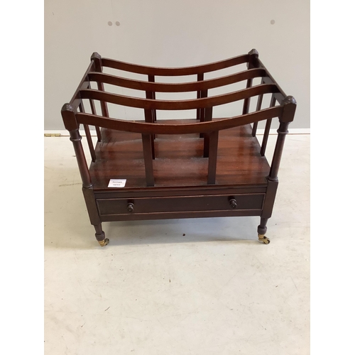 17 - A Regency style mahogany three division Canterbury, width 48cm, depth 36cm, height 46cm. Condition -... 