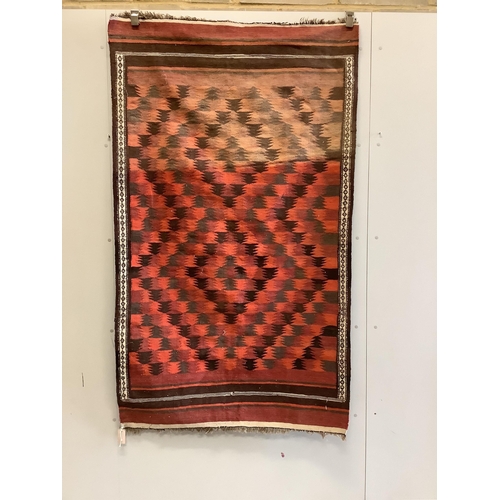 30 - A Kilim flat weave rug, 186 x 120cm. Condition - fair