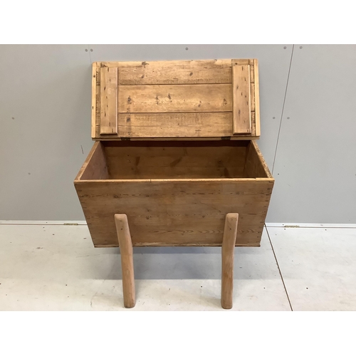 73 - A 19th century pine dough bin, width 100cm, depth 60cm, height 88cm. Condition - fair