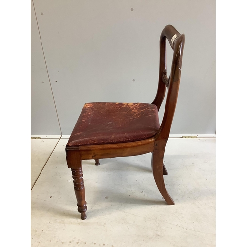 85 - A set of six early Victorian rosewood dining chairs. Condition - fair