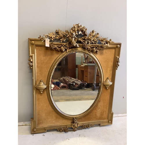 93 - A Regency style gilt oval wall mirror, width 90cm, height 109cm. Condition - fair