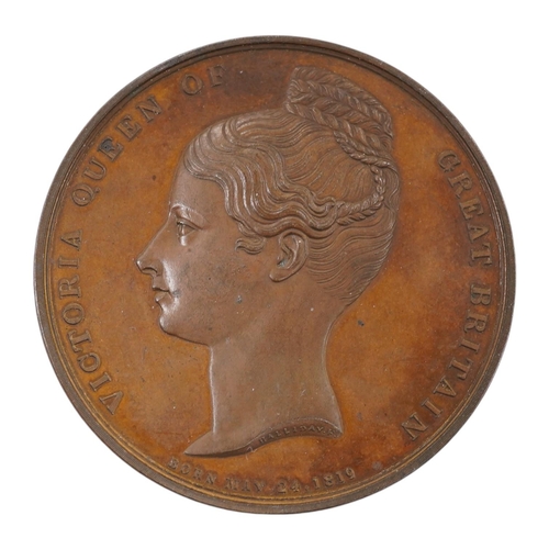 977 - British Royal commemorative medals, Victoria Coronation 1838, copper medal, by Thomas Halliday, bust... 