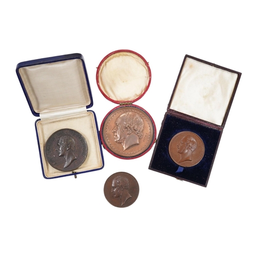 985 - British commemorative medals, James Watt bronze medal, c.1826, 62.3mm, by T. and A.J. Stothard, case... 