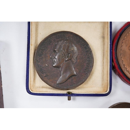 985 - British commemorative medals, James Watt bronze medal, c.1826, 62.3mm, by T. and A.J. Stothard, case... 