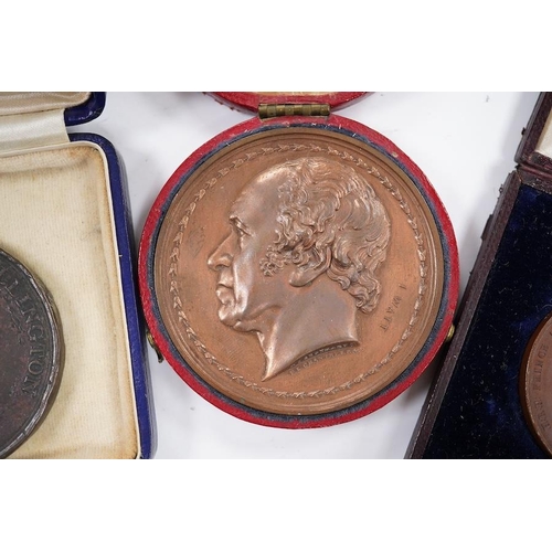 985 - British commemorative medals, James Watt bronze medal, c.1826, 62.3mm, by T. and A.J. Stothard, case... 