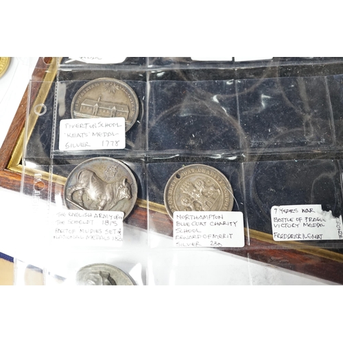 992 - British Prize and Historic Medals, 18th to 20th century, Including Tiverton School Keats silver me... 