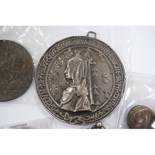 994 - Historic and Commemorative medals, including Frederick the Great silver medal, French Patria silver ... 