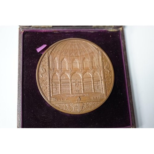 997 - Four large Victorian commemorative bronze medals, to include the opening of the new council chamber ... 