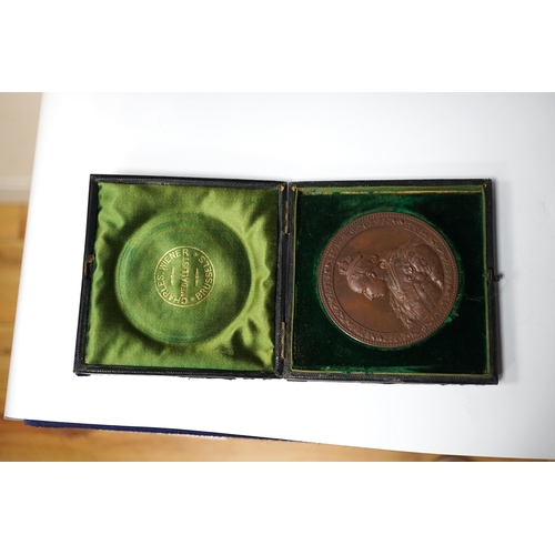 997 - Four large Victorian commemorative bronze medals, to include the opening of the new council chamber ... 