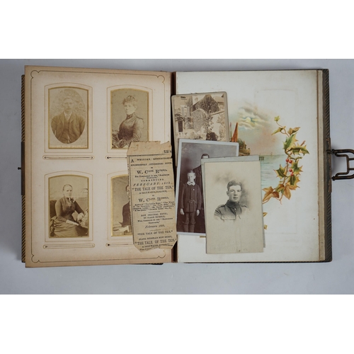 39 - A late 19th century musical embossed leather photograph album 'The Seaside Album' by J.C.M Co. Ltd w... 