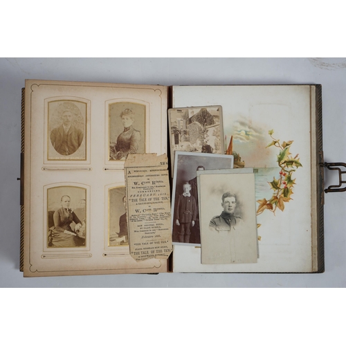 39 - A late 19th century musical embossed leather photograph album 'The Seaside Album' by J.C.M Co. Ltd w... 