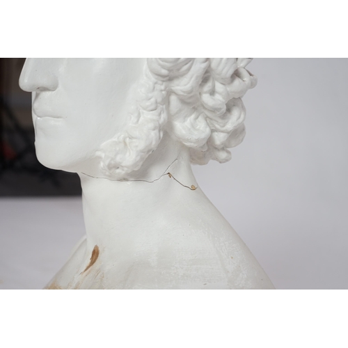 4 - A Victorian plaster bust of Felix Mendelssohn (1809-1847) with impressed title 'Mendelssohn Barthold... 