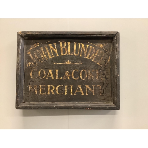 1008 - A Victorian style rectangular painted 'Notice' sign together with one other 'John Blundell Coal & Co... 