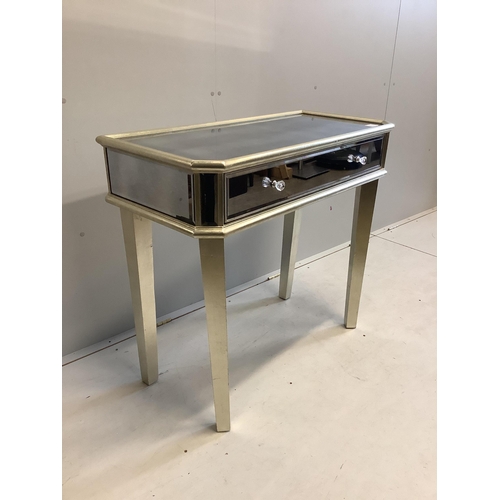 1035 - A Contemporary mirrored side table, width 92cm, depth 43cm, height 83cm. Condition - fair