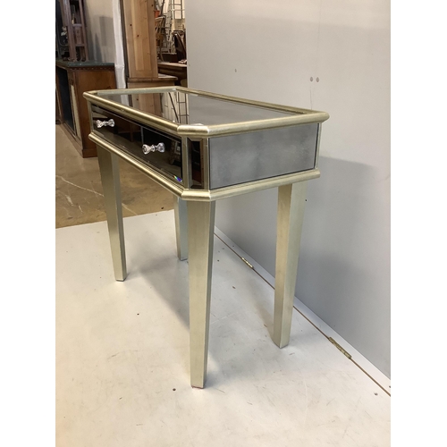 1035 - A Contemporary mirrored side table, width 92cm, depth 43cm, height 83cm. Condition - fair