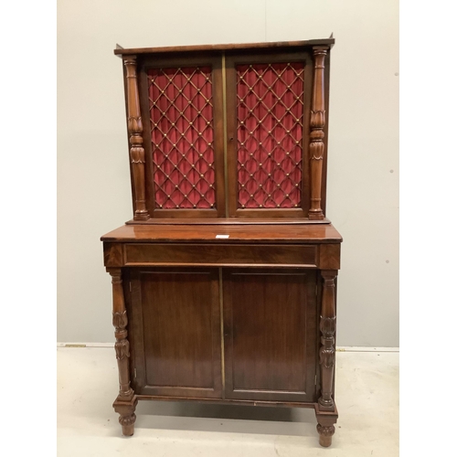 1063 - An early Victorian mahogany secretaire bookcase, width 77cm, depth 44cm, height 138cm. Condition - f... 