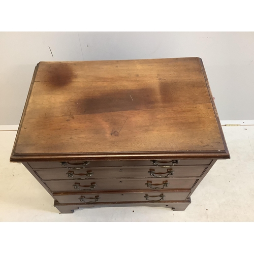 1067 - A small George III style mahogany four drawer chest, width 73cm, depth 48cm, height 75cm. Condition ... 