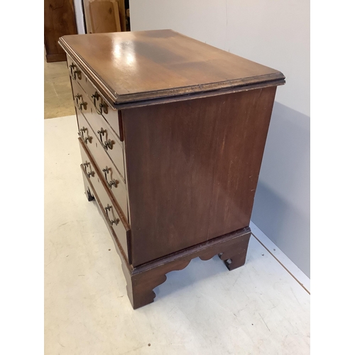 1067 - A small George III style mahogany four drawer chest, width 73cm, depth 48cm, height 75cm. Condition ... 