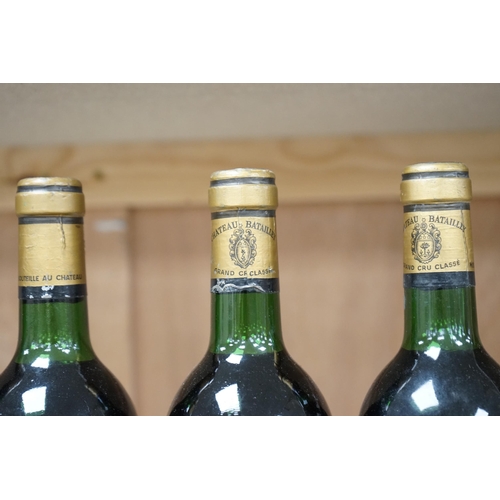 1255 - Four bottles of Chateau Batailley, 1982 Grand Cru Classe red wine. Condition - good.