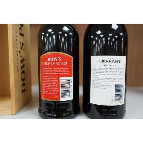 1260 - A bottle of Graham's Malvedas 1984 vintage port and a Dow's boxed Christmas port (2). Condition - go... 