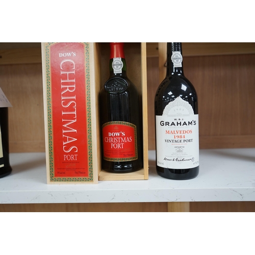 1260 - A bottle of Graham's Malvedas 1984 vintage port and a Dow's boxed Christmas port (2). Condition - go... 