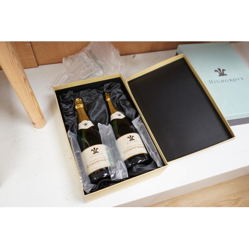 1271 - Two bottles of Highgrove champagne, boxed. Condition - good, storage history unknown