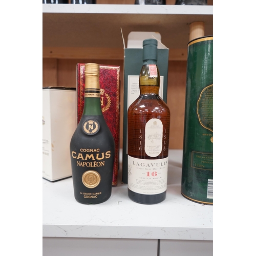 1276 - A boxed bottle of Lagavulin single Islay malt whisky, a boxed bottle of Dalwhinnie single malt Highl... 