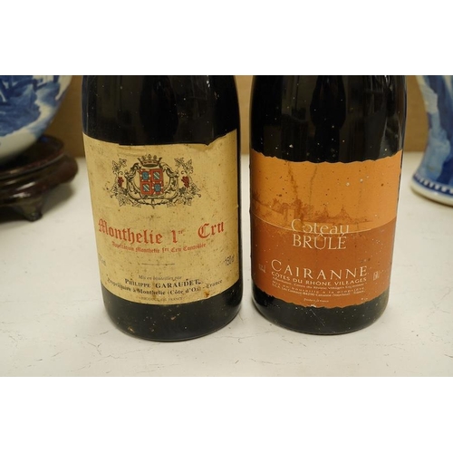 1278 - Two magnums of wine including Coteau Brûlé 2001. Condition - fair, storage history unknown