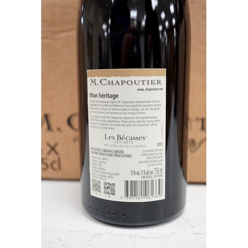 1279 - Eighteen bottles of Les Becasses, M Chapoutier 2013, in original boxes. Condition - good, storage hi... 