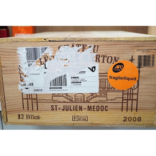 1280 - Twelve bottles of Chateau Leoville Barton, 2006, OWC. Condition - good, storage history unknown... 