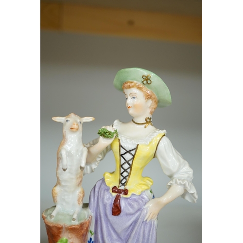 1308 - Six German porcelain figures by Sitzendorf, Dresden, etc. tallest 21.5 cm. Condition - good.