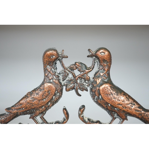 1311 - A pair of Victorian cast bronze bookends, formed as doves of peace, 17cm high. Condition - fair to g... 