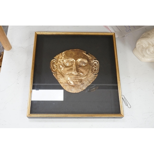 1318 - A museum type replica of an Agamemnon mask, copied from the gold mask of the king from the fifth Roy... 