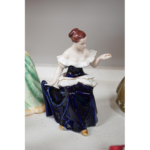 1323 - Seven Royal Doulton and Royal Dux female figures, including Fair Lady, Secret Thoughts, Valerie, Hom... 