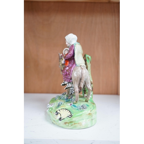 1361 - An early 19th century pearlware flight to Egypt group, by Walton, 16.5 cm high. Condition - some r... 